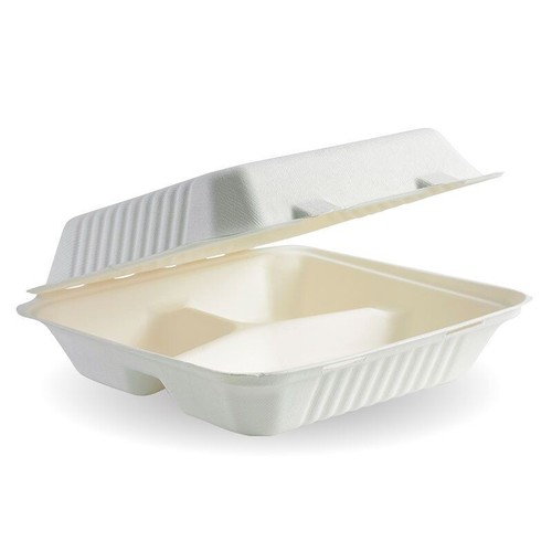 White bagasse compartment - white,