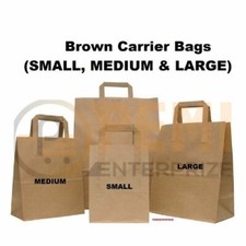 BROWN PAPER FOOD CARRIER BAGS