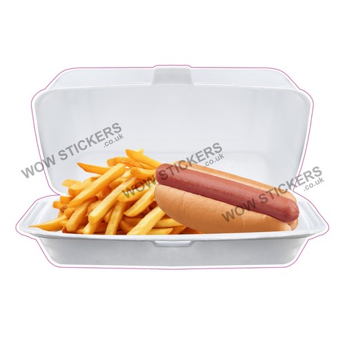Hot dog sausage and chips - sausage, in